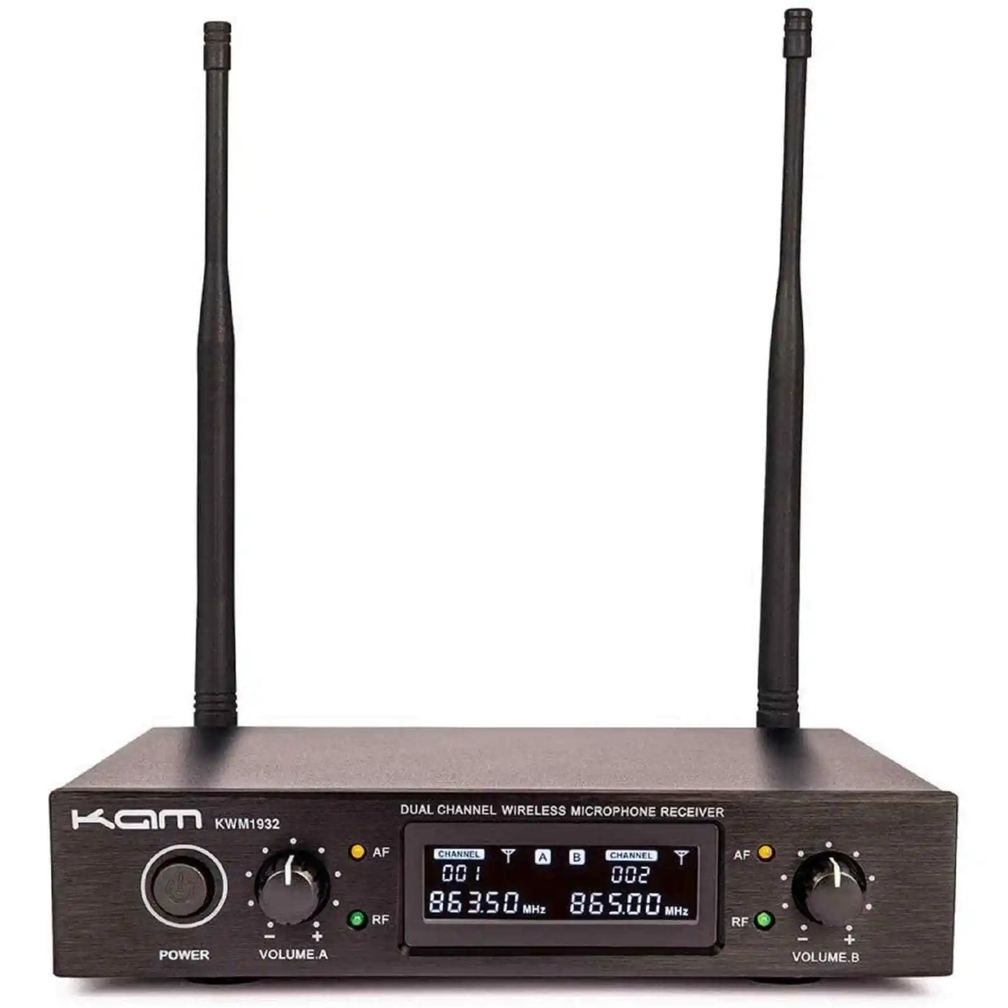 Kam UHF Fixed Twin Channel Professional Wireless Microphone System