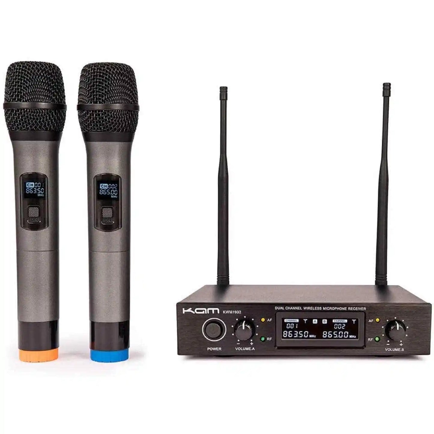 Kam UHF Fixed Twin Channel Professional Wireless Microphone System